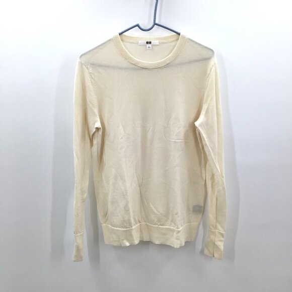 Uniqlo Sweaters - Women's Uniqlo Sweater L Ivory Super Soft Wool Pullover Long Sleeve Lightweight